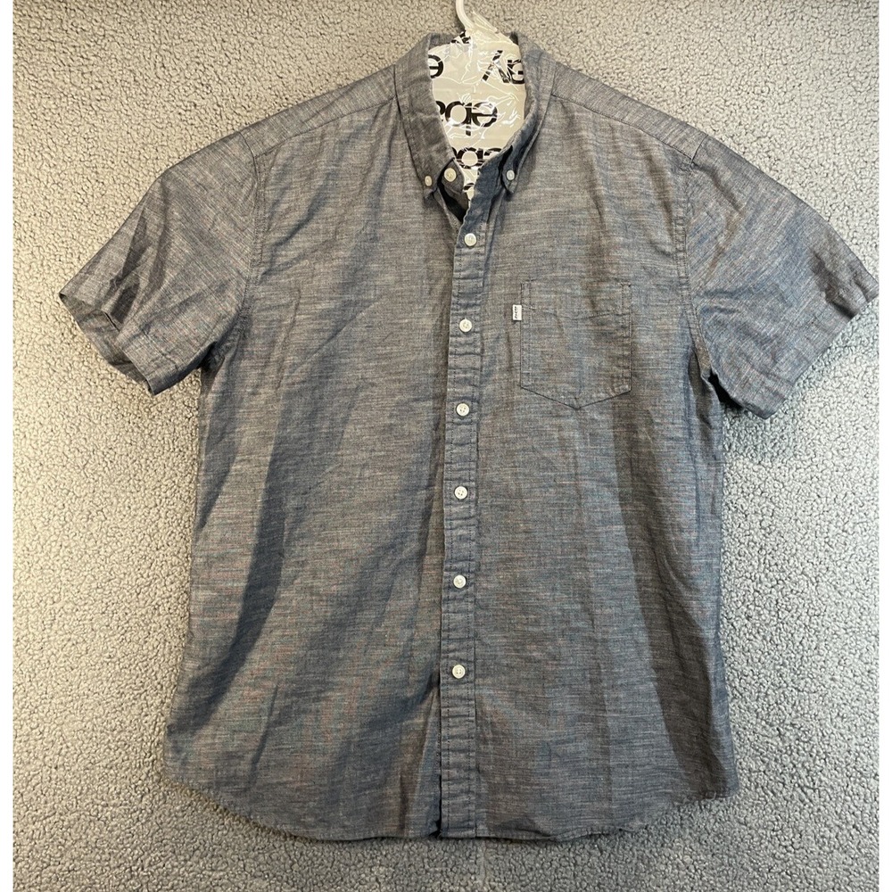Levi's Formal Short Sleeve Dress Shirt Men Size Large Gray Career